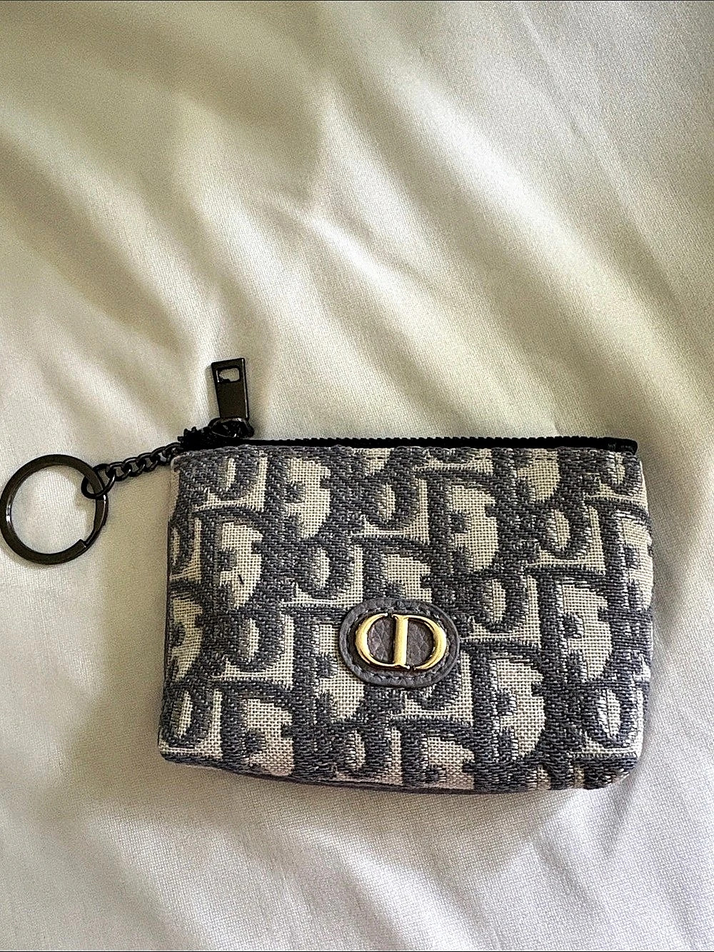 Inspired  coin purse Grayish blue & White Coin Purse